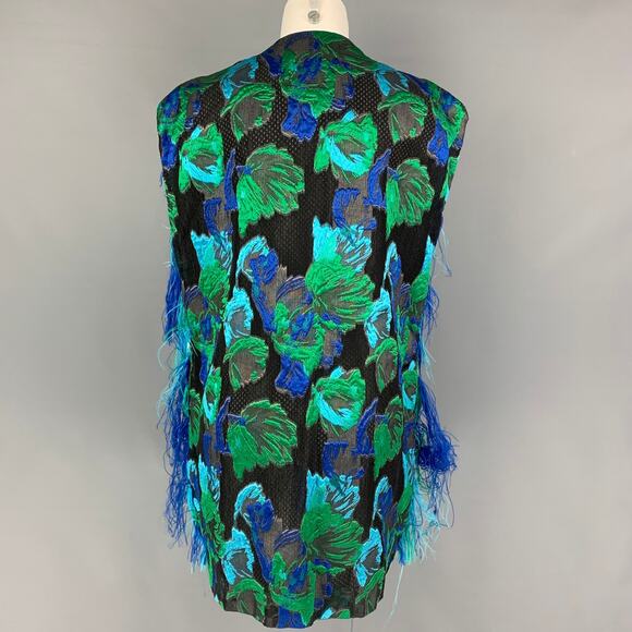 GIANLUCA CAPANNOLO Size 6 Blue Green Polyester Blend Vest - Picture 3 of 5